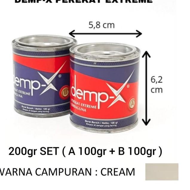

LEM DEMP-X Perekat Extreme Serbaguna , Lem 2 komponen 200gram set