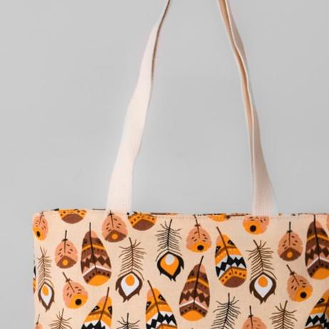 Pamole - Tote Bag Kekinian Bahan Kanvas Motif Lucu Penutup Resleting