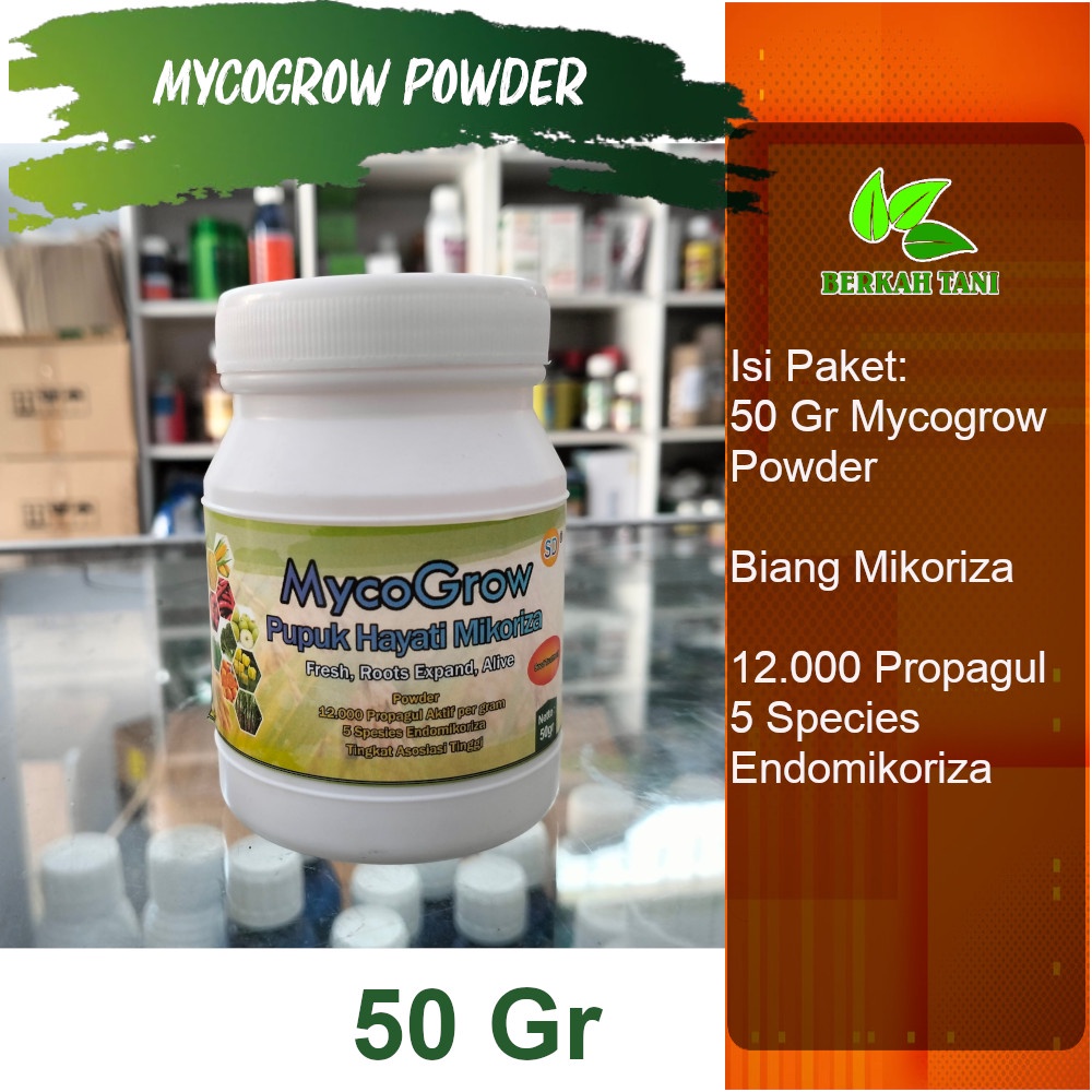Mycogrow Powder 50 Gram Pupuk Mikoriza Powder
