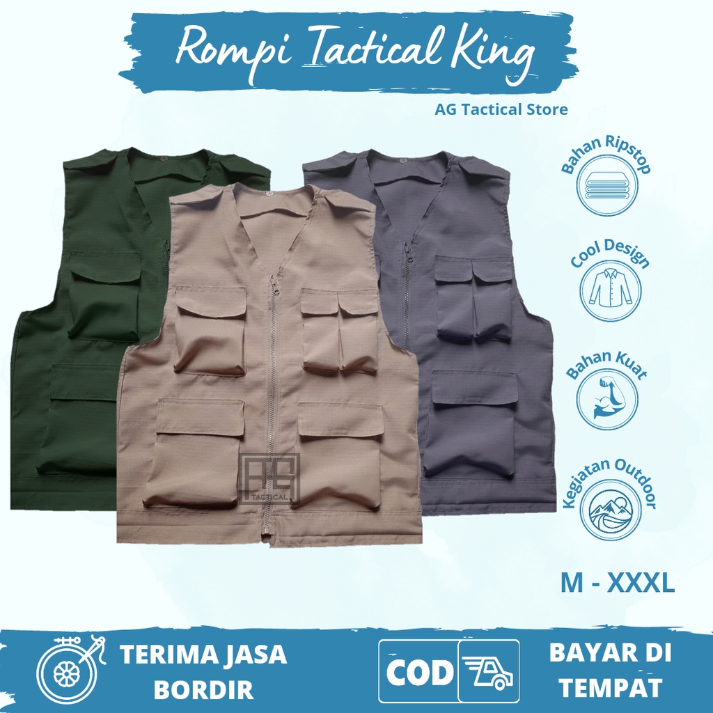 rompi tactical/rompi king/rompi outdoor/rompi lapangan/rompi salancar/vest jacket