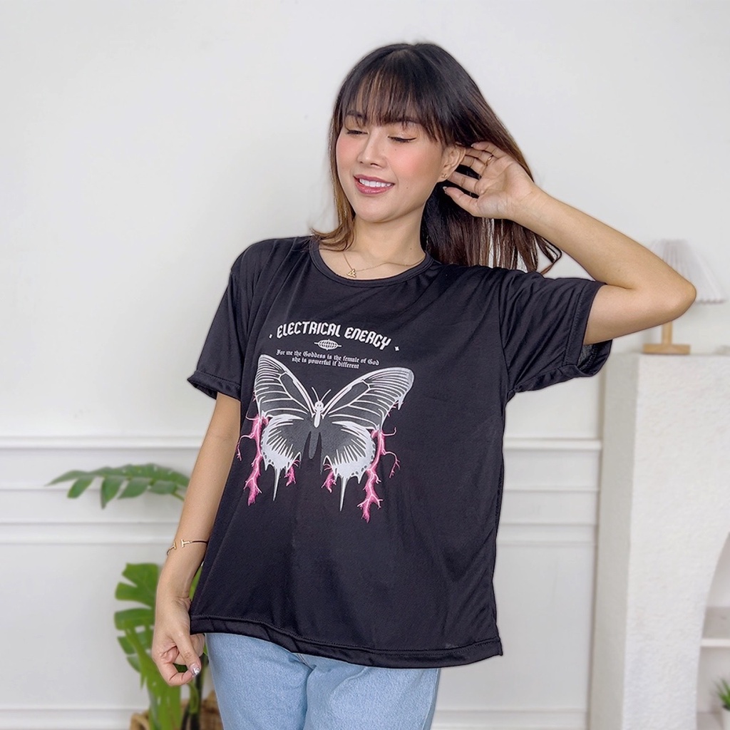 AFI - EC - Kaos Oversize Wanita Kupu-Kupu Electical Energy (LD 106, P 65)