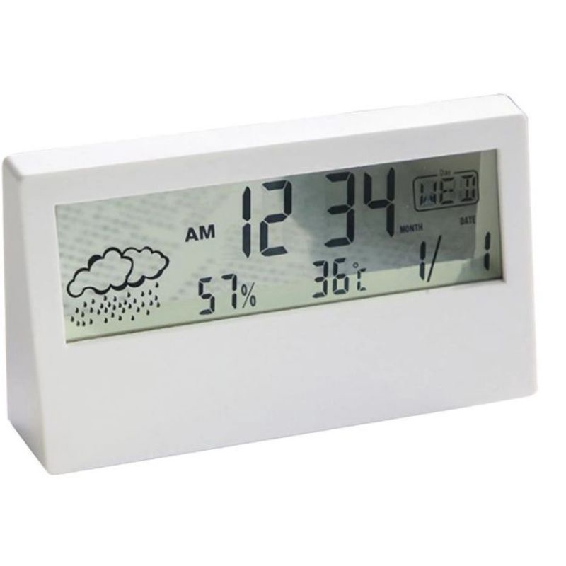 KKMOON Jam Alarm Meja Digital Thermometer Hygrometer Weather Station - YQ688E