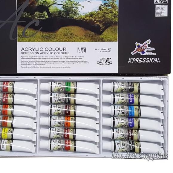 

Xpression Acrylic Color Set 18 - 818B / Cat Akrilik Set 18x12ml