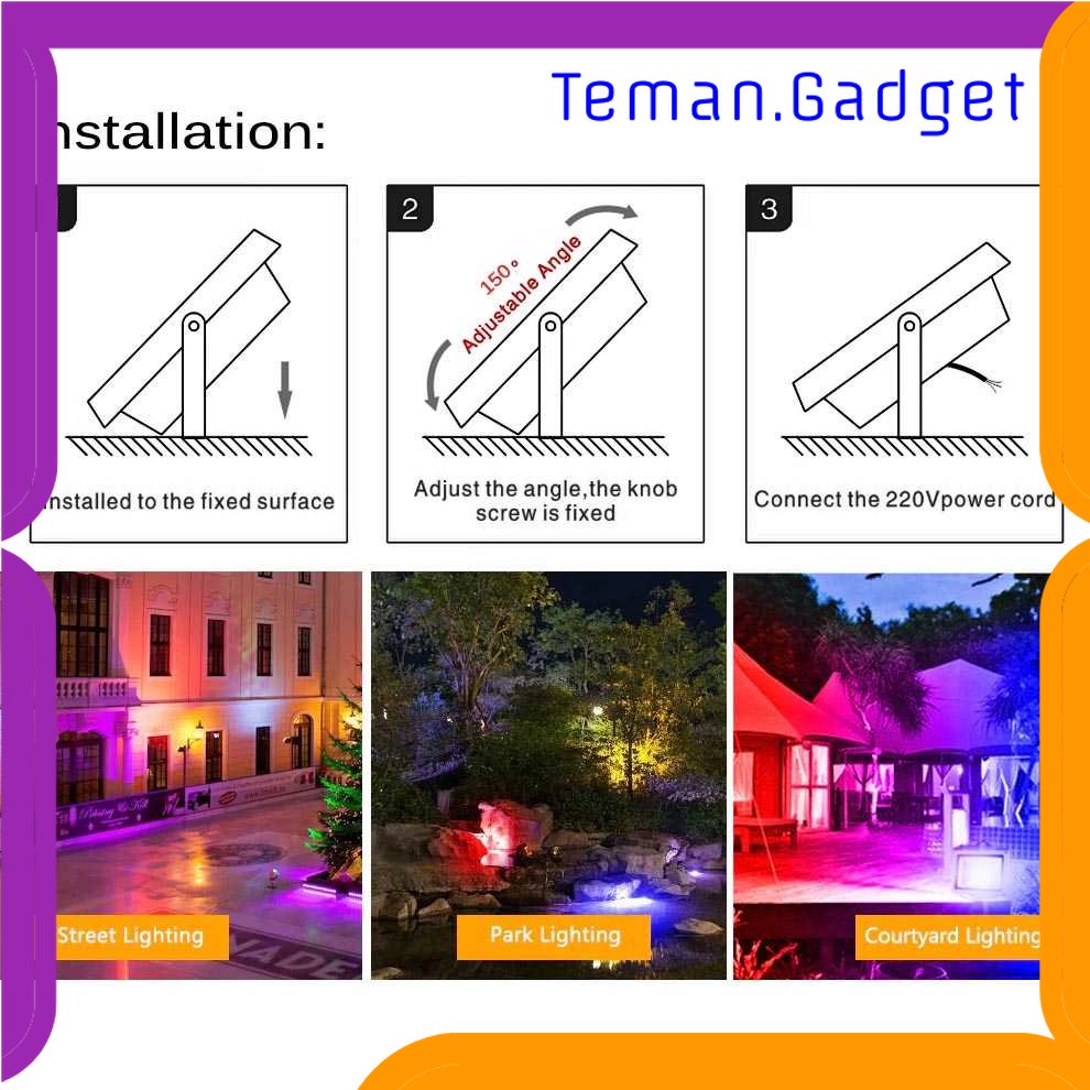 TG-LMP Green Wisdom Lampu Sorot LED Flood Light RGB - GW50
