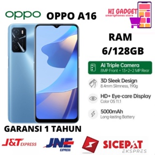 Jual Hp OPPO A16 Smartphone RAM 6GB INTERNAL 128GB Putih INDONESIA 6GB