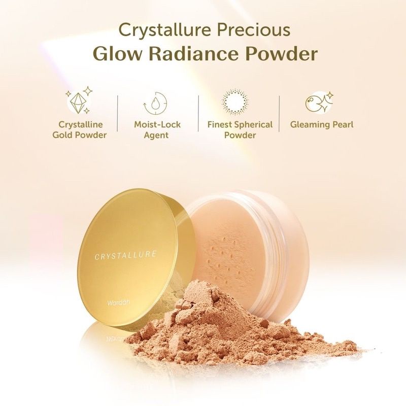 CRYSTALLURE Precious Glow Radiance Powder 18gr (Bedak tabur)