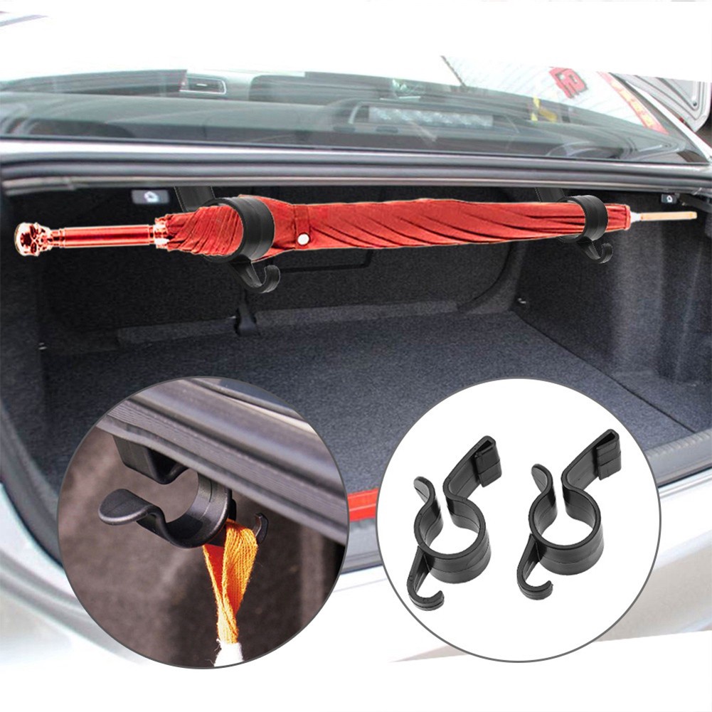 2pcs / Set Bracket Holder Payung Organizer Untuk Bagasi Belakang Mobil