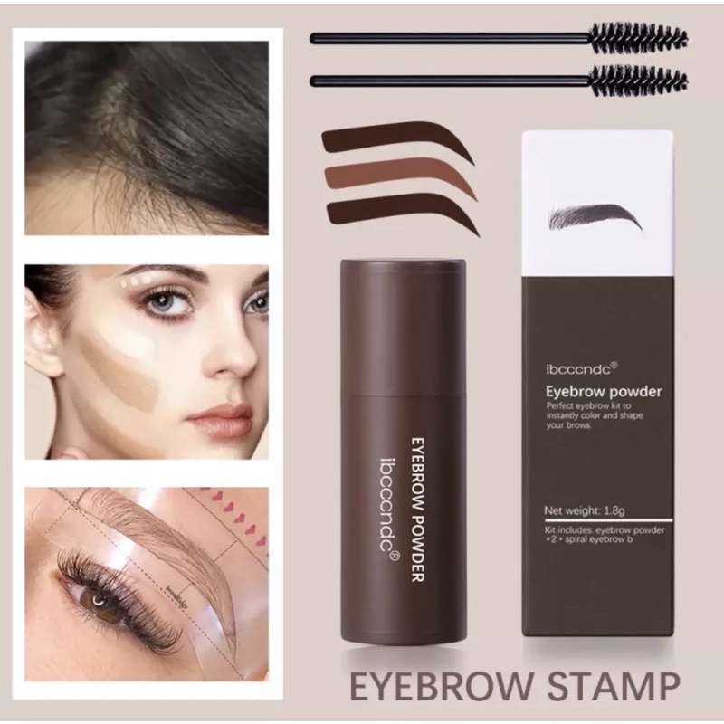 DB Ibcccndc Cetakan Alis Instan Bedak Alis Eyebrow Powder Eyebrow Stamp Alis Stempel Alis Waterproof dengan 10 Model Cetakan Alis // Alat Korektor Kontur Alis Alami Tahan Lama // Dark Brown Natural Brown Light Brown