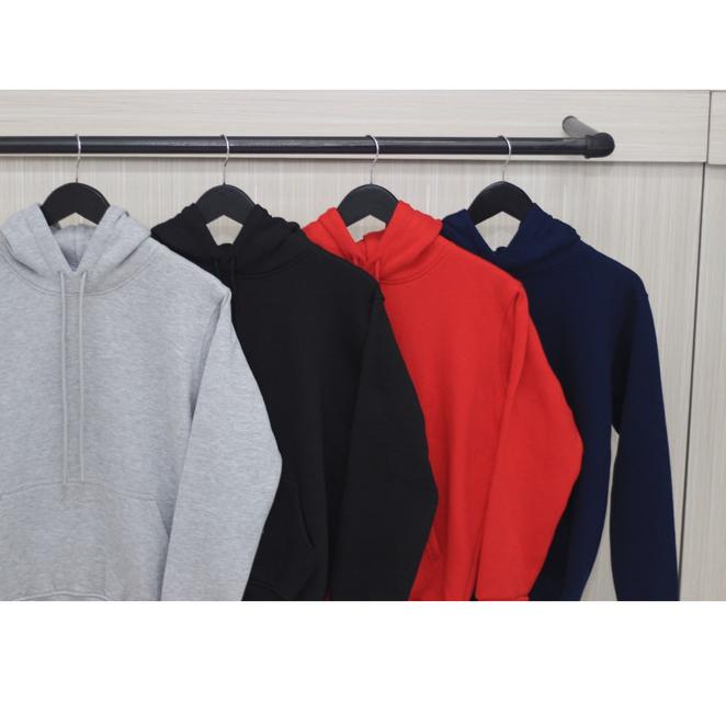 Hoodie Fleece CVC 270-280 gsm Y&S Heavy Soft - Hitam, S