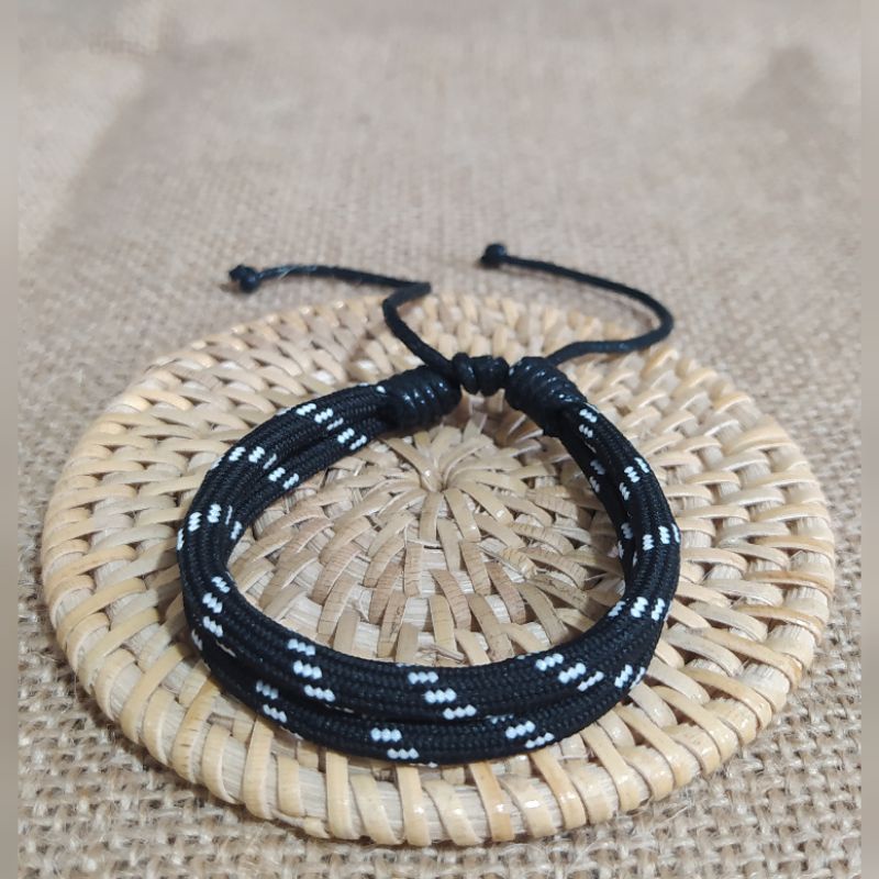 (144pcs) Gelang Tali 2 Rangkap Motif Warna Random