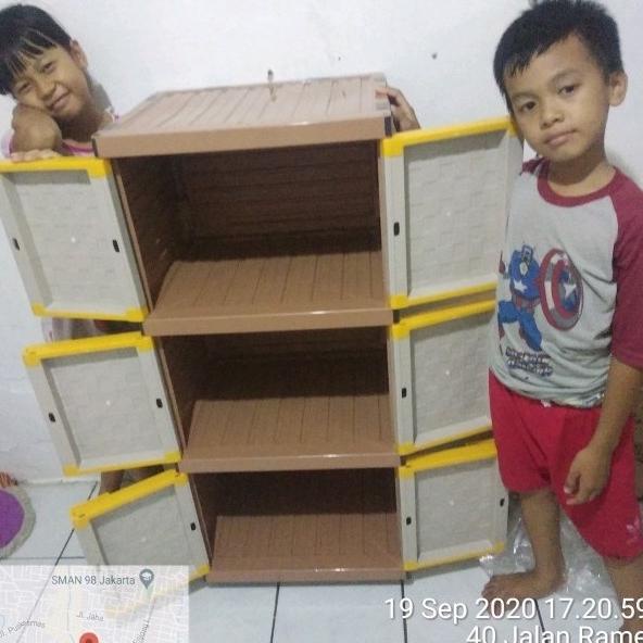 

lemari pakaian plastik Club mini 3 susun stock ready