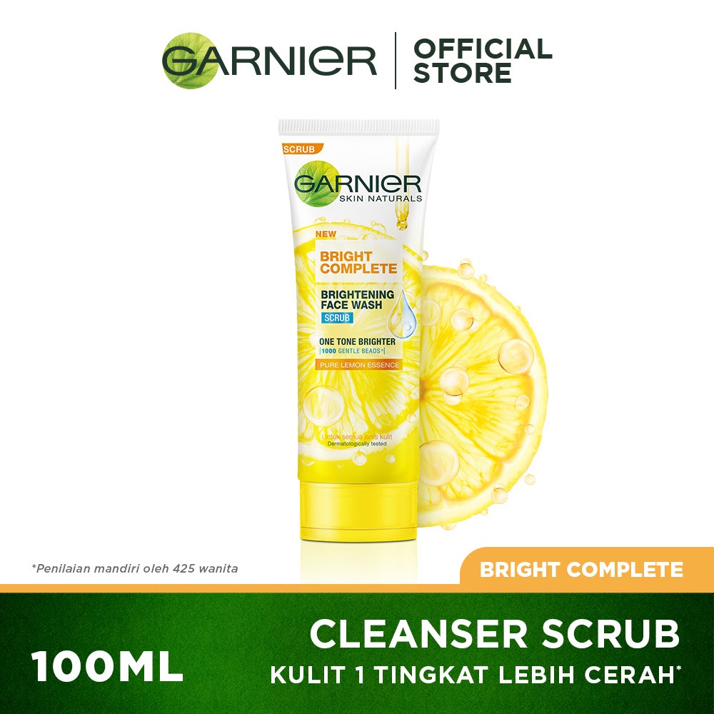 Garnier Bright Complete Vitamin C Face Wash Scrub Brightening Foam - 100 ml