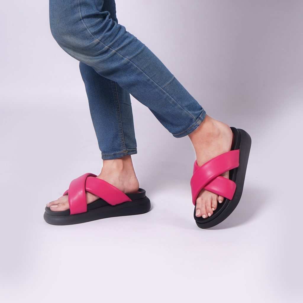 LAPEPA YUK - Dunkenstock CHA CHA Sandal Wanita Silang Tinggi 5cm Size 36 - 40 Selop Tidak Licin Sendal Beleza Wedges Slop Birken Rumah Belezza 37 38 39 Warna Grey Abu-abu Belleza Kekinian Premium Terbaru Shoes Ori Original Mall Official Store