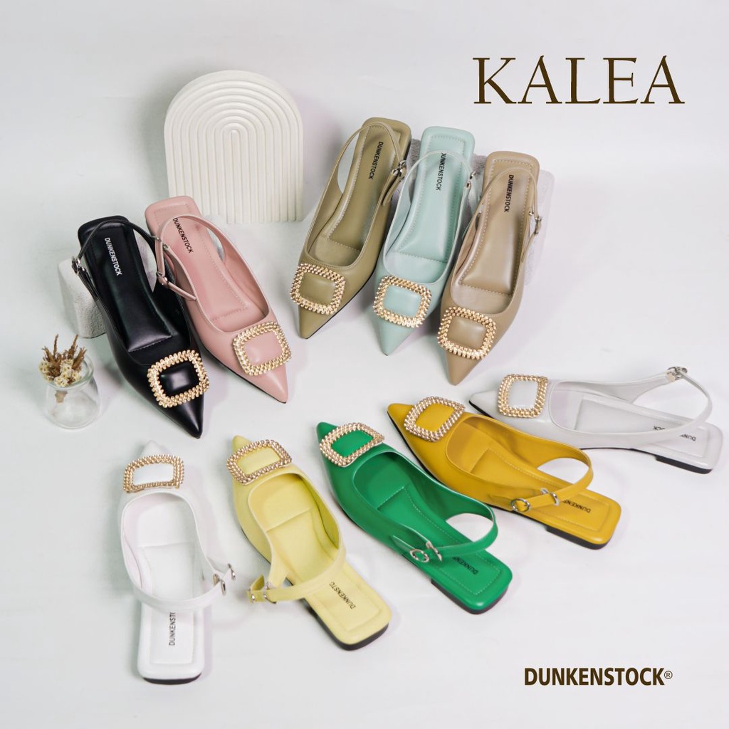 BELLEZA MALL - Slingback Flat Shoes Dunkenstock KALEA Sea Salt | sepatu flats kerja kantoran wanita kekinian hak rendah 1cm warna biru muda | mules flatshoes pergi formal shoe cewek / perempuan executive beleza shoes official terbaru