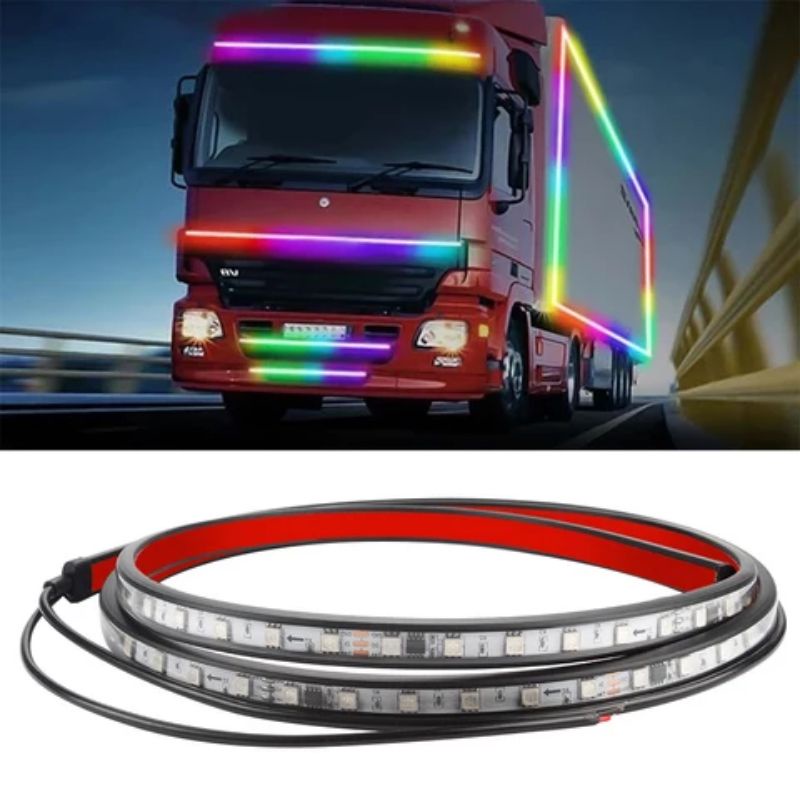 Lampu Led Strobo RGB DRL Running Strip Truk / Bus 240cm 24volt