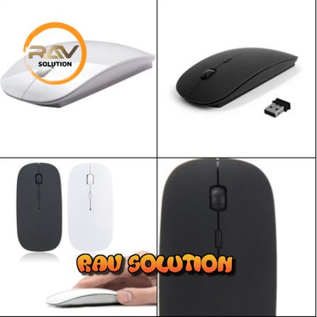 Mouse  wireless gaming  murah slim 2.4Ghz - Putih/hitam/wireless mouse gaming/  - RAV SOLUTION