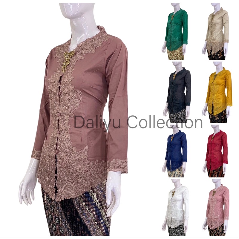 ESS03A - Daliyu KEBAYA ENCIM LENGAN PANJANG BORDIR SENADA Katun Stretch / S M L XL