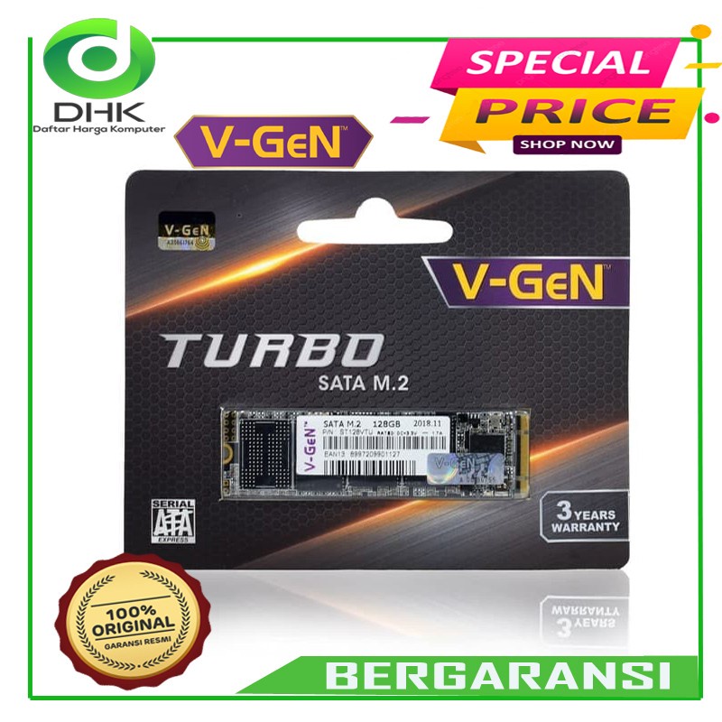 V-GEN SSD M.2 SATA 128GB TURBO M2 128 GB VGEN 2280 bukan 120gb