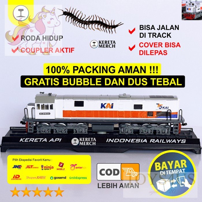 Toys4Us - MINIATUR KERETA API INDONESIA MAINAN LOKOMOTIF ANAK DIECAST MAKET SEPUR CC 201 8325 AGUNG 
