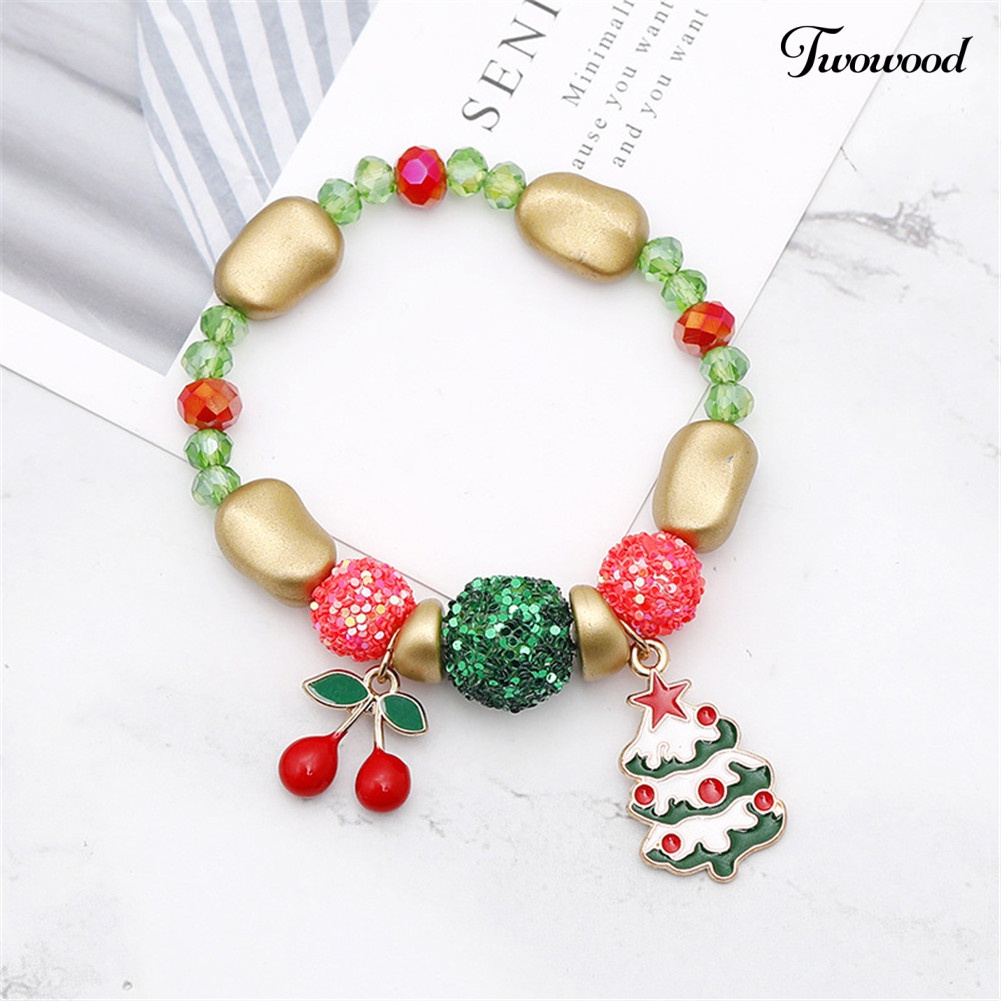 Gelang Desain Santa Claus Snowman Warna-Warni Untuk Dekorasi Natal