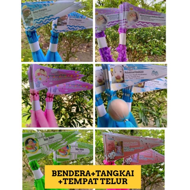 Jual BENDERA + TEMPAT TELUR AQIQAH TASYAKURAN CUKURAN BAYI | Shopee