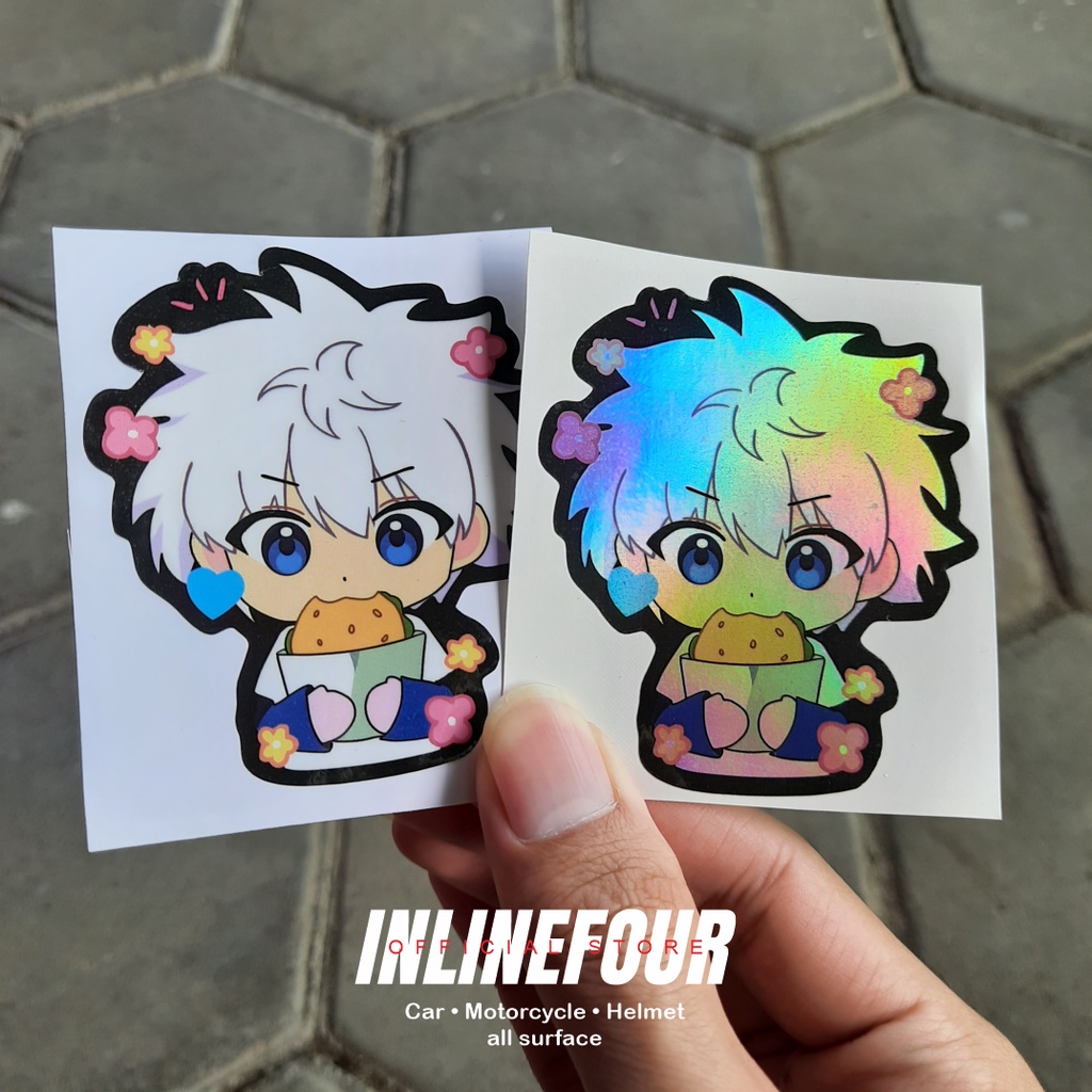 

Sticker Hologram Stiker Anime - Killua - Hunter x Hunter Kilua - Wibu Jepang Untuk Laptop Case Hp Koper Helm Imut Lucu