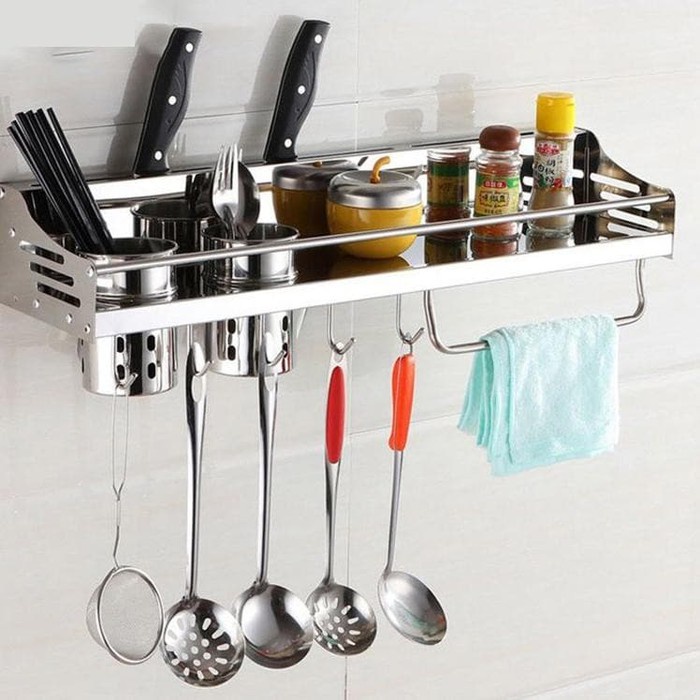 Rak Gantung Stainless Steel Kamar Mandi/ Rak Dapur Kitchen Set Dinding Minimalis