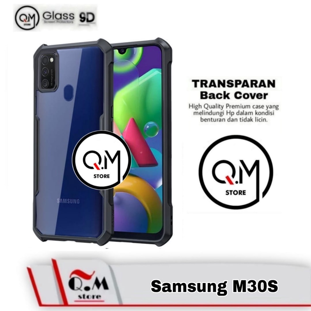 Case Samsung M30S Shockproof Transparent Armor Casing Pelindung Back Cover