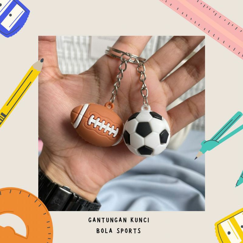 GANTUNGAN KUNCI MODEL BOLA SPORTS AKSESORIES GANCI LUCU KEREN FANCY UNIK OLAHRAGA BISA COD TERMURAH IMPORT PELENGKAP SOVENIR