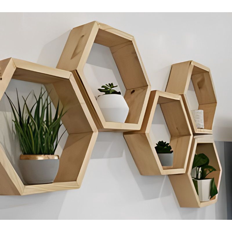 rak hexagonal//rak dinding//rak minimalis//rak serbaguna