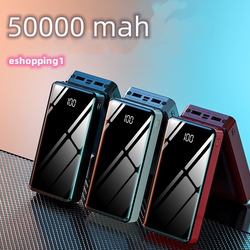 Powerbank 50000 mah LED Light Pengisian Daya Cepat USB Tipe C USB 3,0 Mikro USB Dual USB