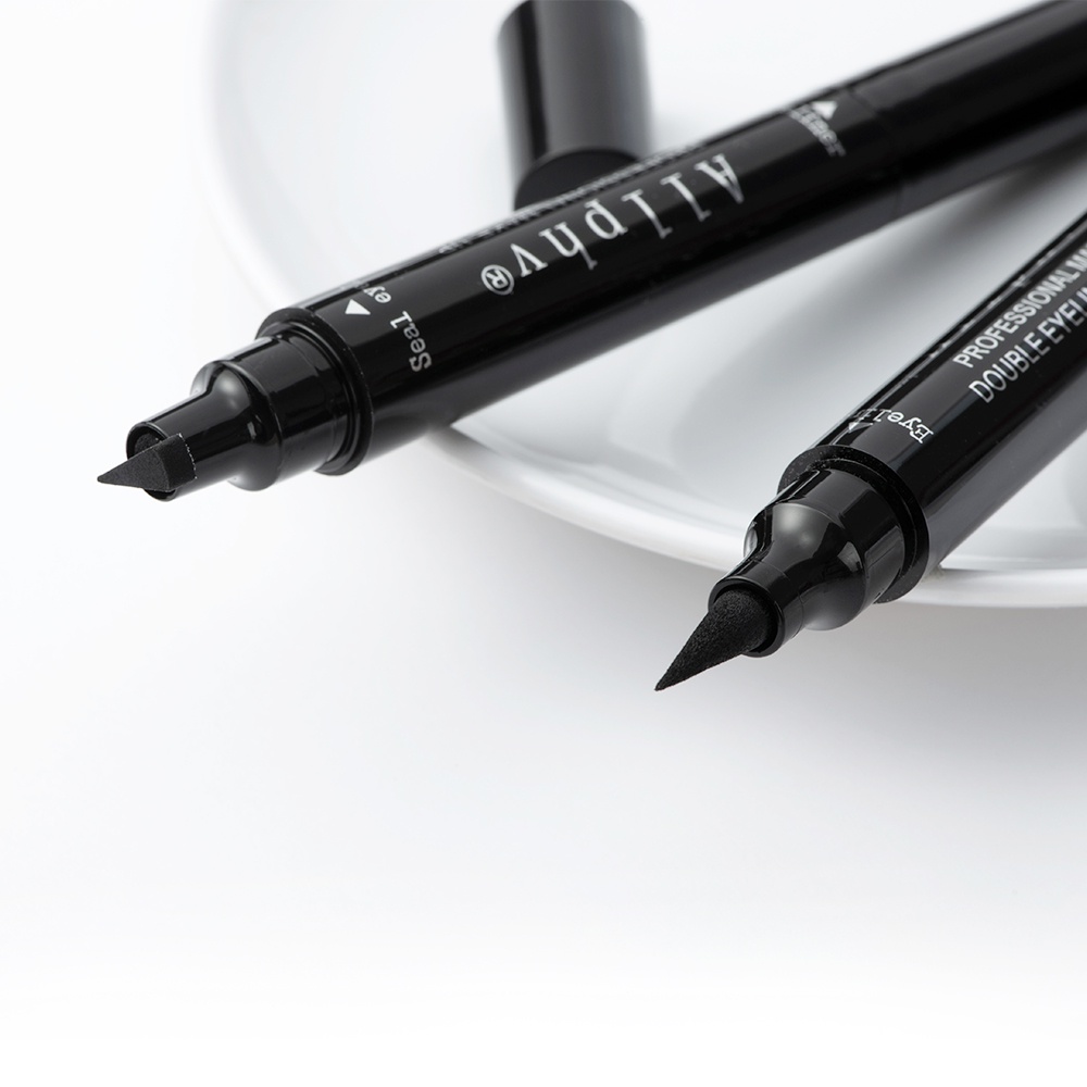 【BPOM】Allphv Eyeliner Stamp 2in1 Waterproof Eyeliner Professional Black Anti Air Tahan Lama