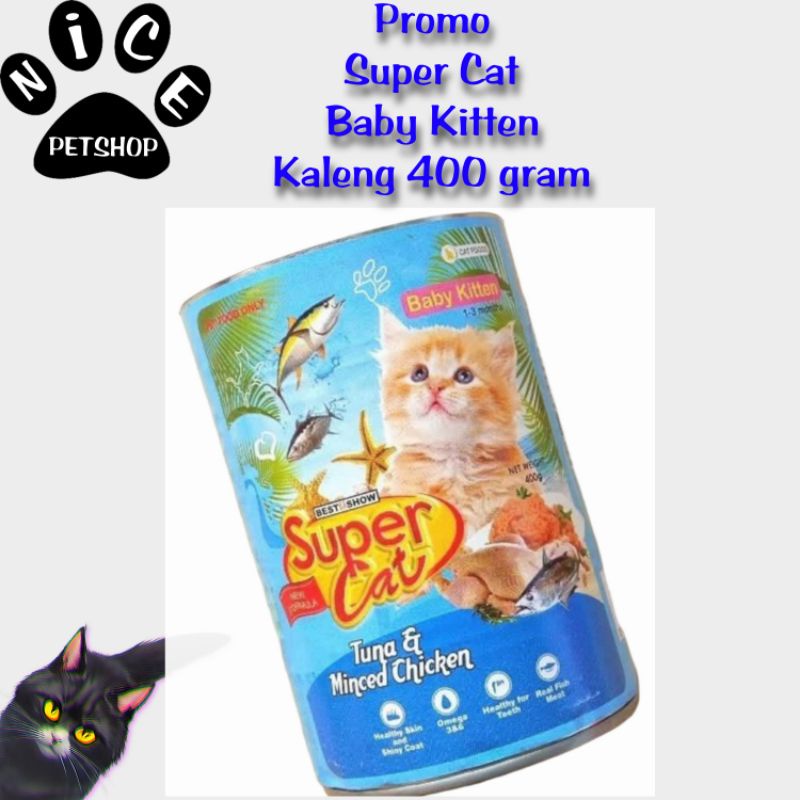Super Cat Baby Kitten Kaleng 400 gr Makanan Kucing basah