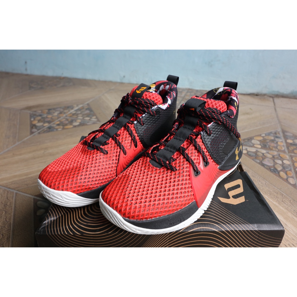 Sepatu Basket Under Armour Embiid 1 Red BNIB Original 100% Size 42.5