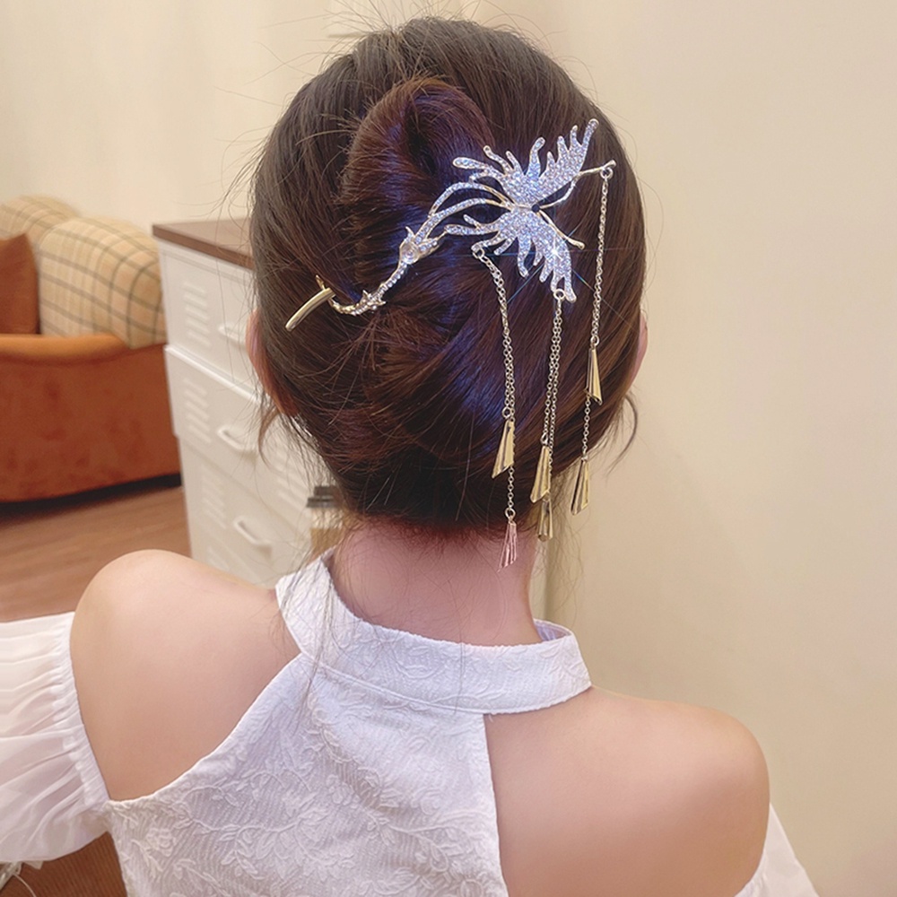 Jepit Rambut Bentuk S Desain Bunga Butterfly Aksen Mutiara Dan Berlian Imitasi Untuk Wanita