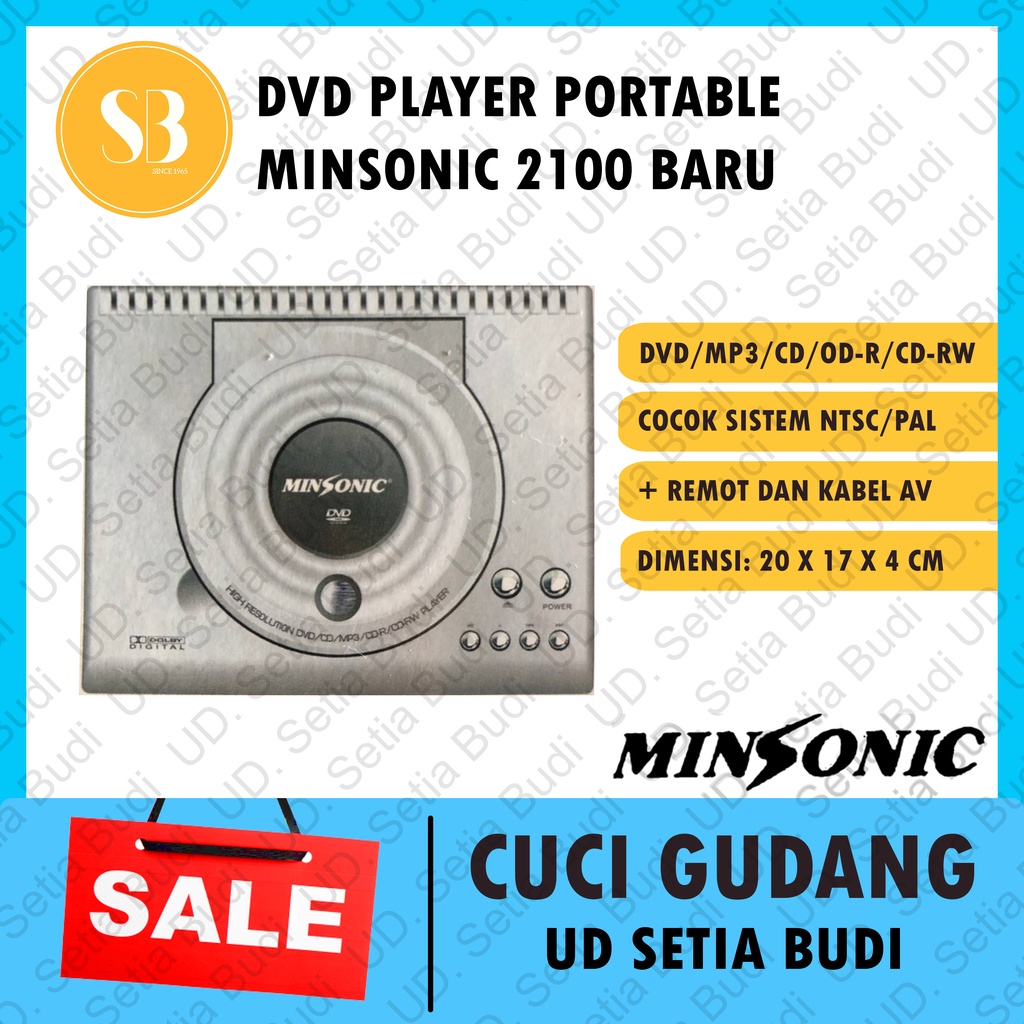 DVD Player Portable Minsonic 2100 Baru Cuci Gudang