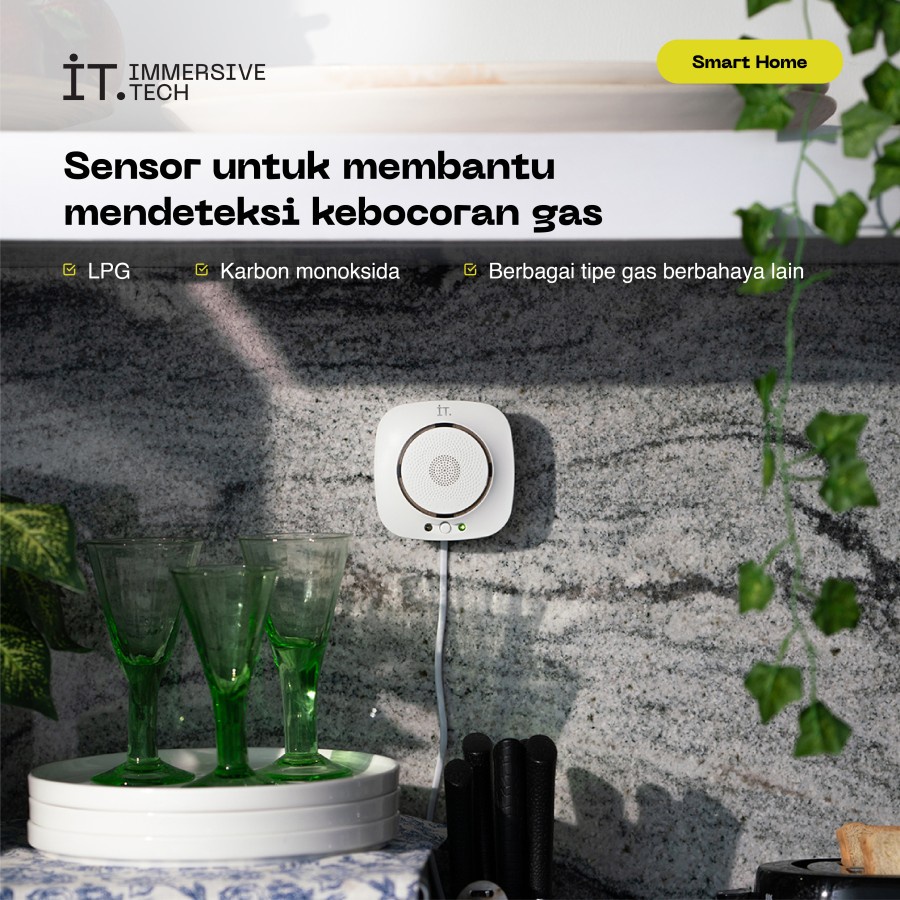 IT Smart Gas Detector - Alarm Deteksi Kebocoran Gas Tangki LPG CO2