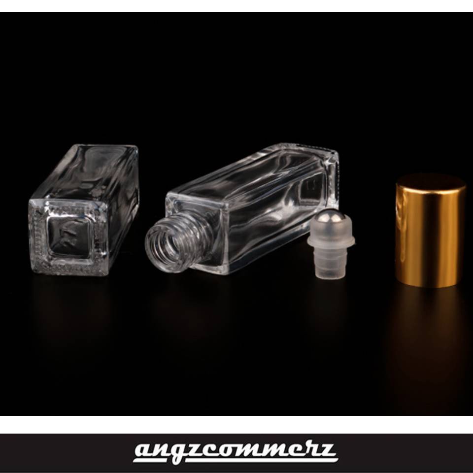 Botol Parfum Kaca Bening Minyak Wangi Kotak Roll On Glass Tebal 10ml