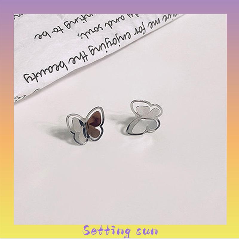 Anting Kupu Korea Untuk Wanita kecil berongga Butterfly Earrings Stud Tusuk Kupu TN