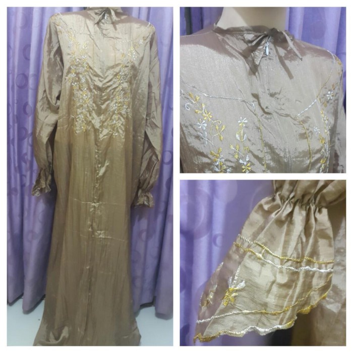 Mukena Parasut Terusan Abaya - Coklat tua(Y1Q9) Dres abaya kondangan Dres abaya turki Gamis abaya hi