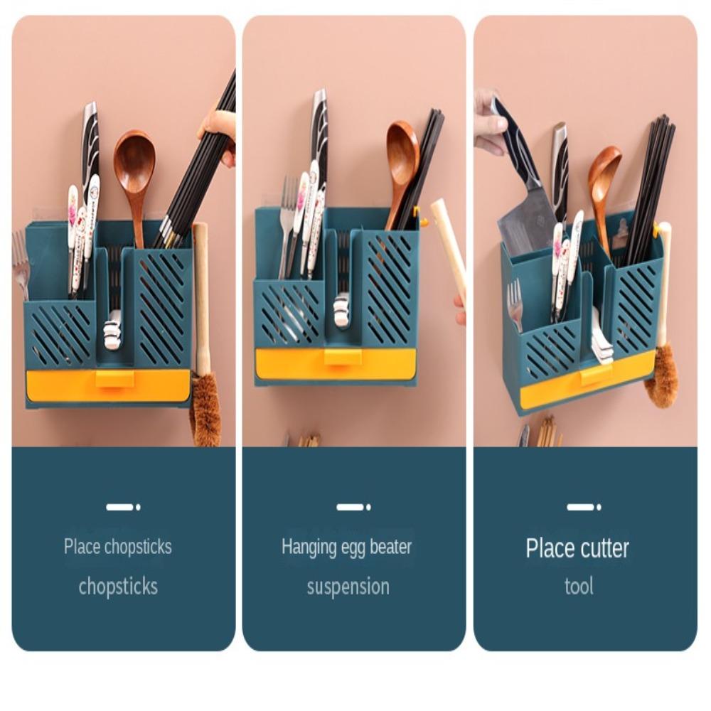 Solighter Gantungan Dinding Sumpit Holder High-quality Alat Dapur Peralatan Dapur Rumah Tangga Sendok Garpu Pengering Drainer Rack