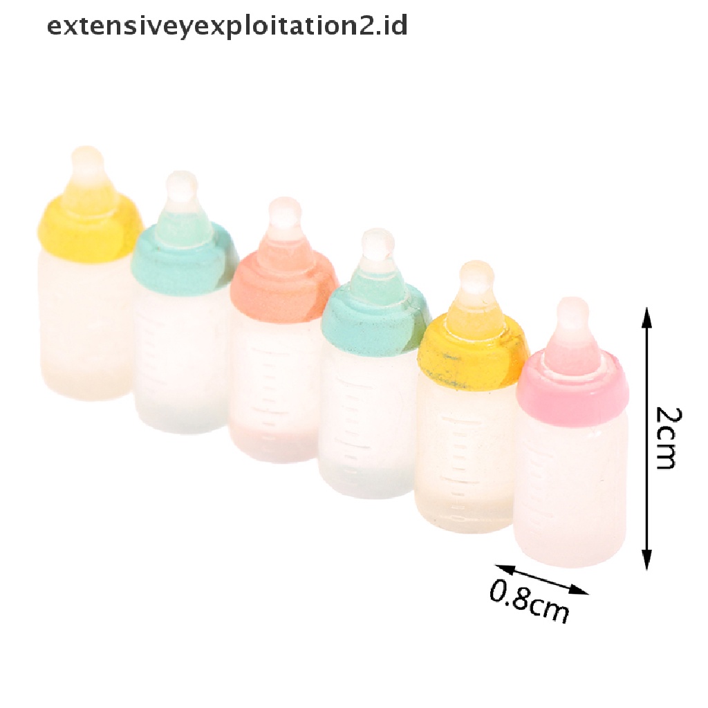 6pcs / Set Mainan Miniatur Botol Susu Skala 1: 12 Untuk Dekorasi Rumah Boneka