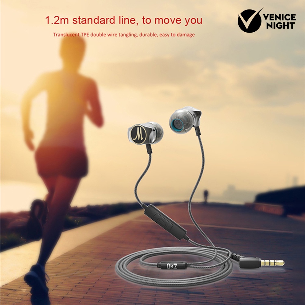 (VNEP) (Berkabel) QKZ DM7 3.5mm In-Ear Headphone Bass HiFi Earphone Headset dengan Mikrofon