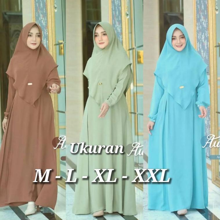 TERLARIS AULA SYARI PLUS KHIMAR UKURAN M - L - XL - XXL GAMIS SYARI BUSUI GAMIS JUMBO GAMIS MURAH DR