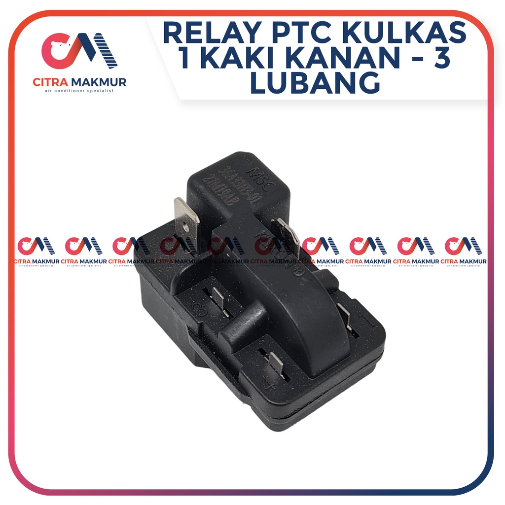 Relay Ptc Kulkas 1 pintu 1 Kaki Kanan 3 Lubang Omron Kompresor 2 pintu Overload Otomatis Kotak Hitam