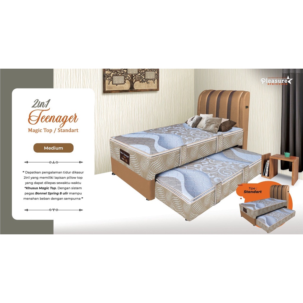 Pleasure Springbed Dorong Anak Bergaransi  - Fullset 120x200 - Medan
