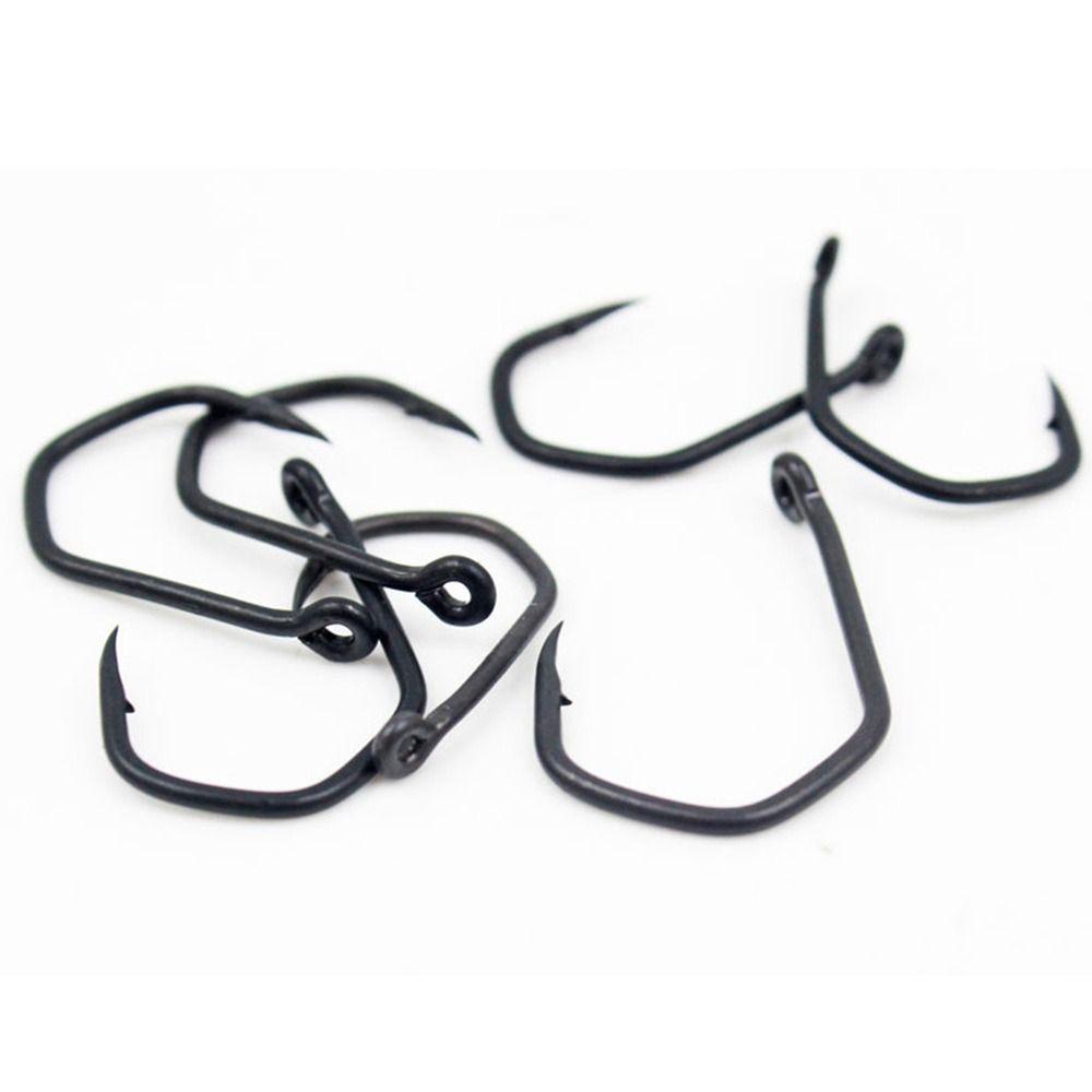 Preva 50pcs/kotak Kait Pancing Baja Karbon Berkualitas Tinggi Berlubang Tahan Lama Kepala Lalat Fishhooks