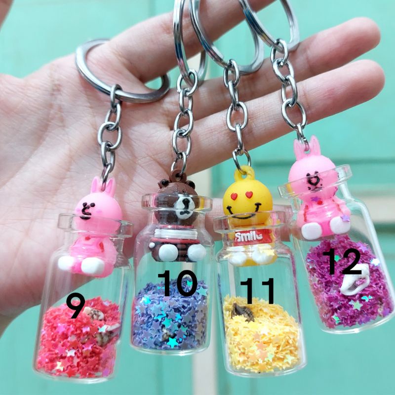 Gantungan Kunci Botol Kerang Keychain Kerang Pasir Boneka Unik