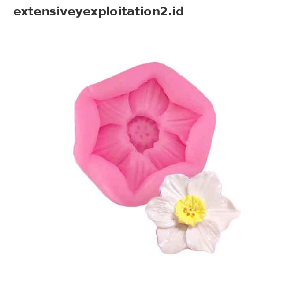 1pc Cetakan Kue / Coklat Bentuk Bunga Anggrek Lily Plumeria Bahan Silikon