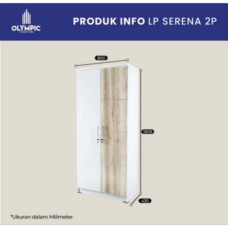 paket kamar Serena 02 lemari pakaian meja rias meja tv OLYMPIC RUSSELL
